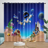 Astro Bot Curtains Blackout Window Drapes Room Decoration