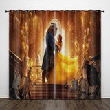 Beauty and the Beast Curtains Pattern Blackout Window Drapes