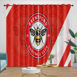 Brentford FC Curtains Blackout Window Drapes Room Decoration