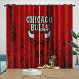 Chicago Bulls Curtains Blackout Window Drapes Room Decoration