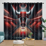 Chicago Bulls Curtains Blackout Window Drapes Room Decoration