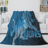 Detroit Lions Blanket Flannel Fleece Throw Room Decoration