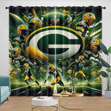 Green Bay Packers Curtains Blackout Window Drapes Room Decoration