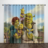 Shrek Curtains Pattern Blackout Window Drapes