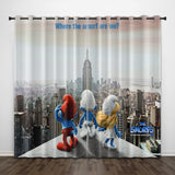 The Smurfs Curtains Pattern Blackout Window Drapes