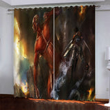 Attack On Titan Pattern Curtains Blackout Window Drapes