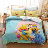 Cartoon Winnie the pooh Kids Bedding Set Duvet Cover Bed Sheets Sets - EBuycos