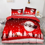 Christmas Script Bedding Sets Full Duvet Covers Comforter Bed Sheets - EBuycos