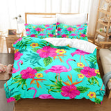 Cute Flamingo Bedding Set 3 Piece Duvet Covers Comforter Bed Sheets - EBuycos