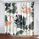 Flamingo Curtains Pattern Blackout Window Drapes