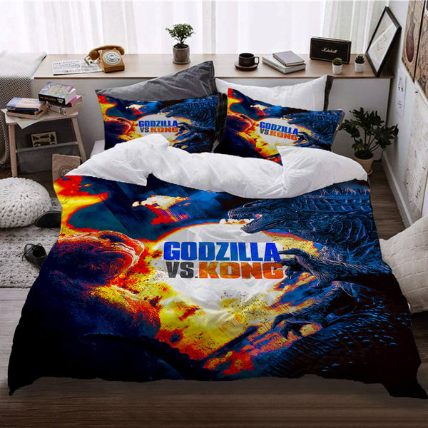 Godzilla vs Kong Pattern Bedding Set Quilt Cover Without Filler – EBuycos