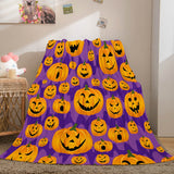 Halloween Pumpkin Flannel Fleece Throw Cosplay Blanket Comforter Sets - EBuycos