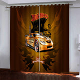 Hot Wheels Pattern Curtains Blackout Window Drapes