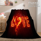 I LOVE You Bed Blanket Soft Flannel Blanket Comforter Bedding Sets - EBuycos