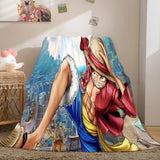 ONE PIECE Cosplay Flannel Fleece Throw Blanket Comforter Bedding Sets - EBuycos