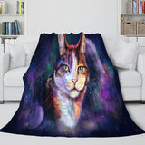 Space Cat Astronaut Cat In Space Flannel Fleece Blanket Wrap Blanket - EBuycos