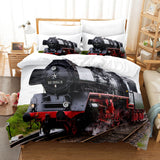 Steam Engine Train Vintage Locomotive Bedding Set Duvet Covers Sets - EBuycos
